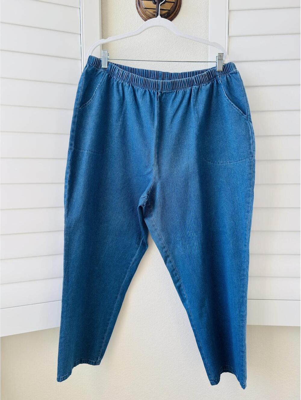 Denim & Co. Elastic Waist Stretch Denim Pants Size 2XP